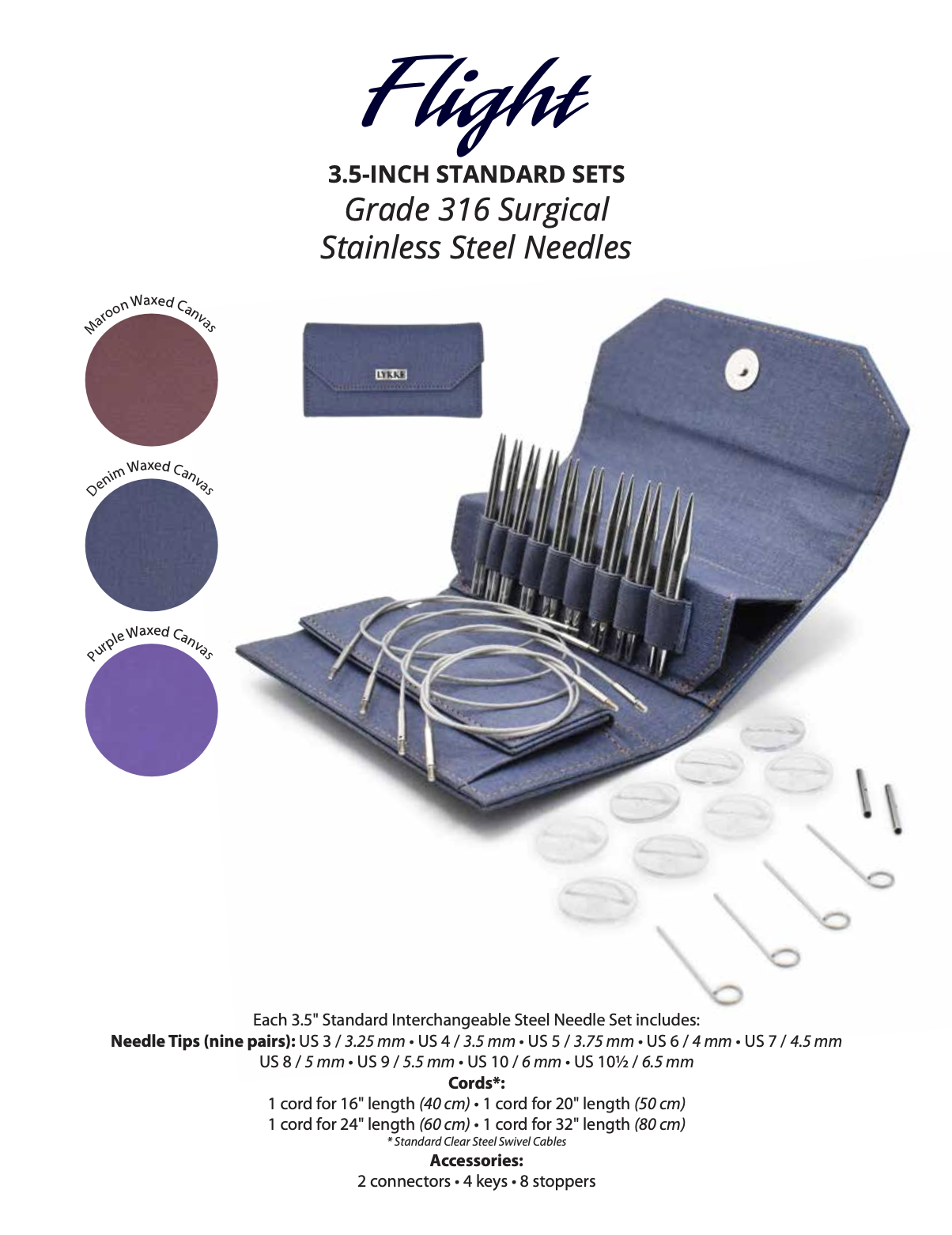 LYKKE Flight Needle Sets – Stainless Steel with Swivel Cables